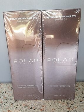 POLAR HAIR CARE Medium Hair Dye Shampoo for Gray Hair for Women & Men (2 Pack)